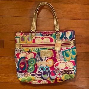 Coach Poppy bag…multicolor with gold straps